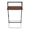 Honey Can Do Black &#x26; Walnut Collapsible Wall-Mounted Hamper with Bag and Shelf
